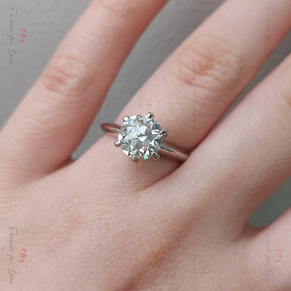 2 Ct IGI Certified Old European Lab Diamond Engagement Ring