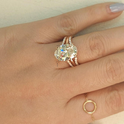 4 Ct Oval Lab Diamond Engagement Ring