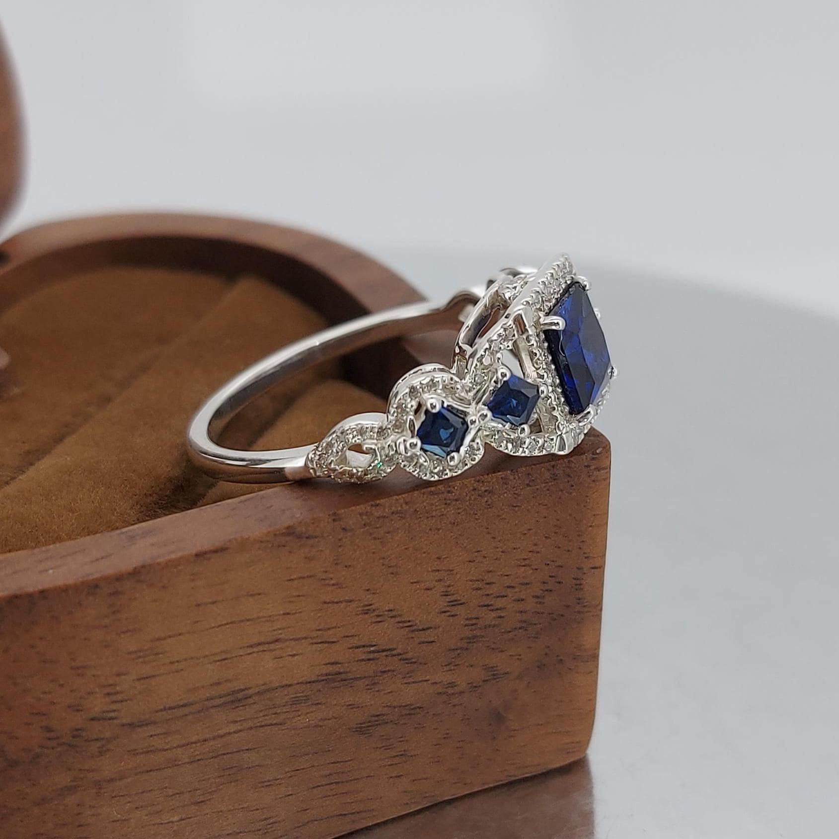 Princess Blue Sapphire Band