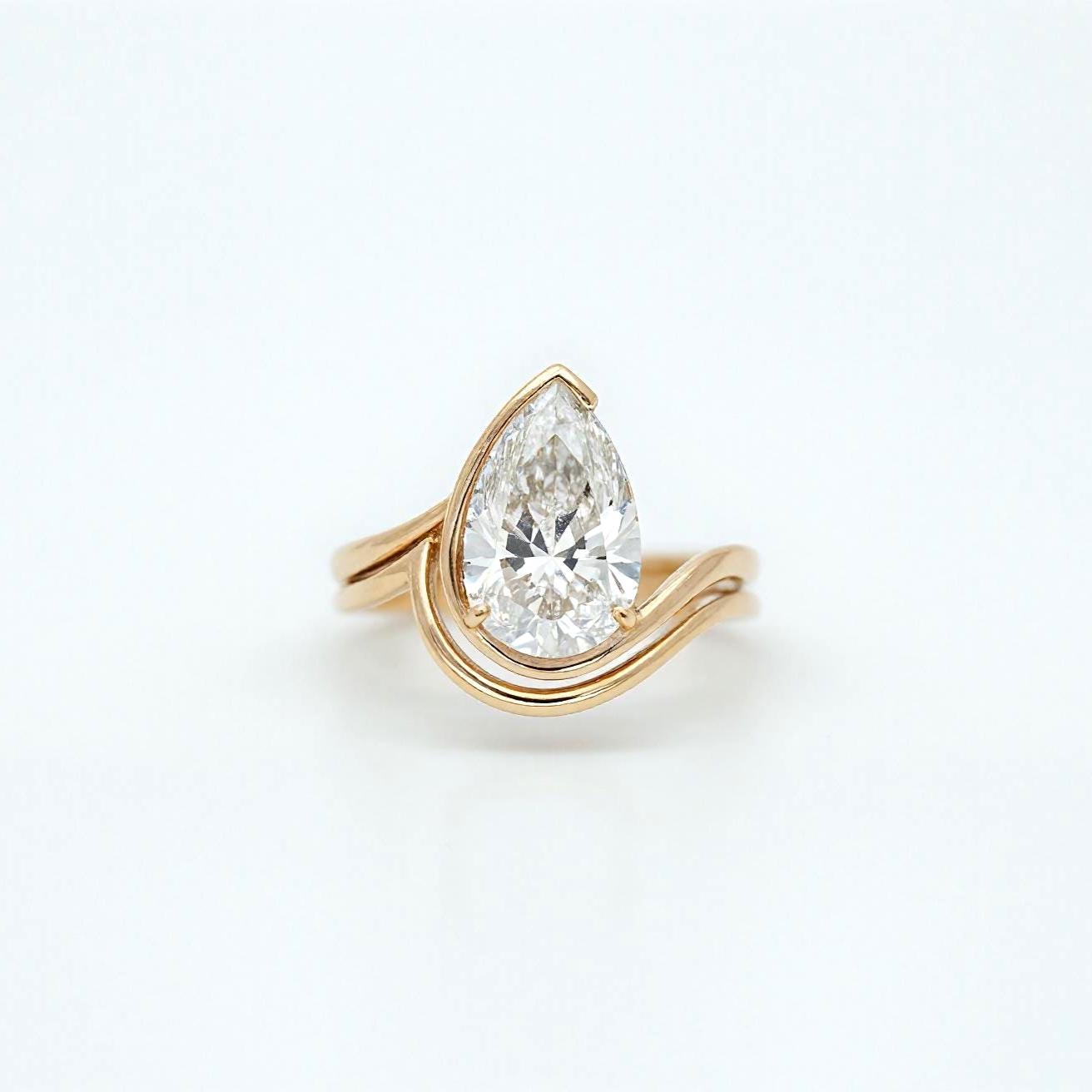 6 Ct IGI Certified Pear Lab Diamond Engagement Ring