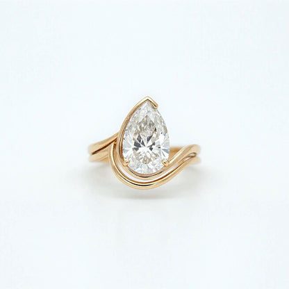 6 Ct IGI Certified Pear Lab Diamond Engagement Ring