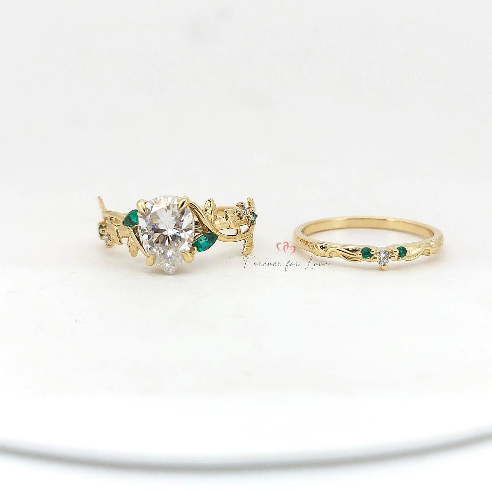 2 Ct IGI Certified Pear Lab Diamond Wedding Ring