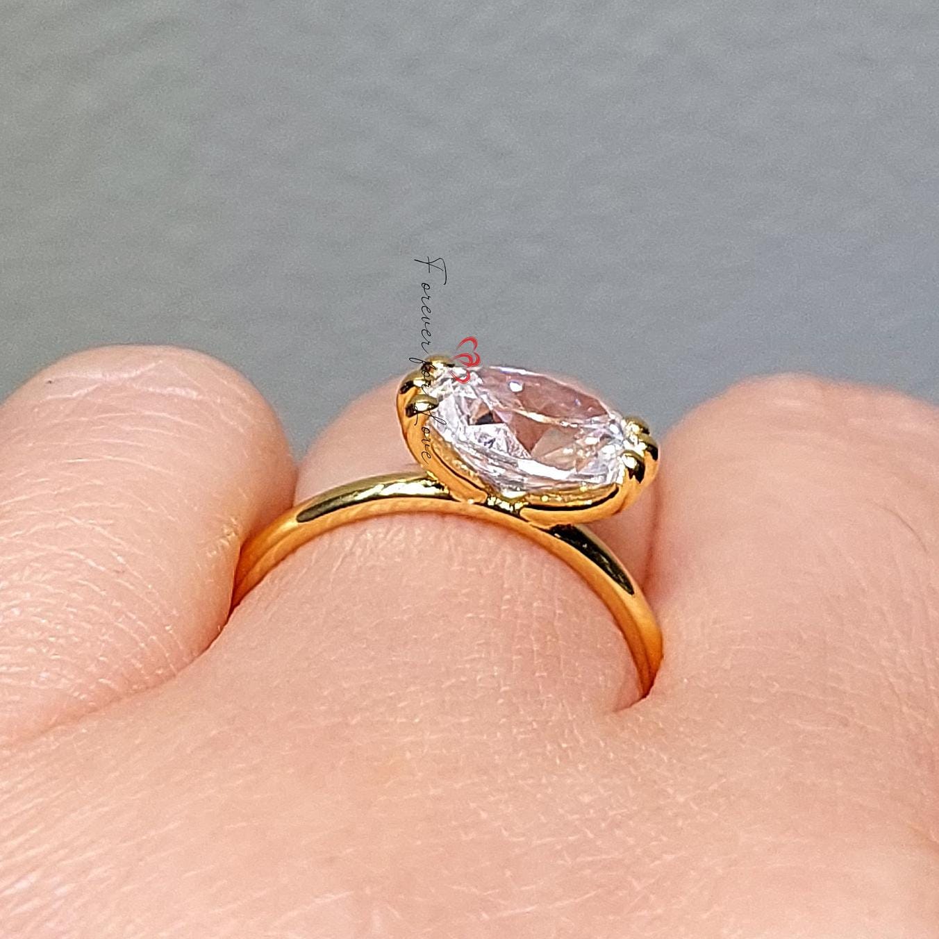 1.5 Ct Oval Diamond, Moissanite Engagement Ring