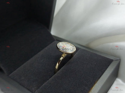 4 Ct Oval Diamond, Moissanite Solitaire Engagement Ring
