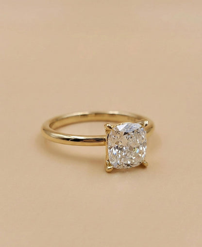 1.2 Ct IGI Certified Cushion Lab Diamond Hidden Halo Engagement Ring