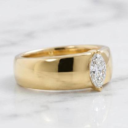 Marquise Lab Diamond Wedding Band