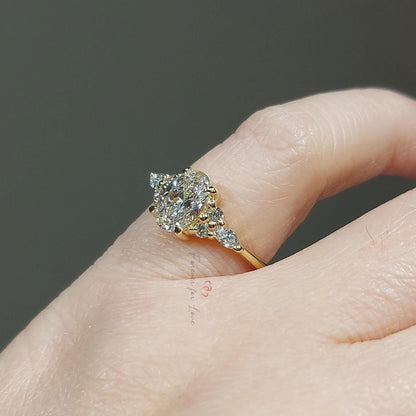 1.5 Ct IGI Certified Oval Lab Diamond Three Stone Engagement Ring
