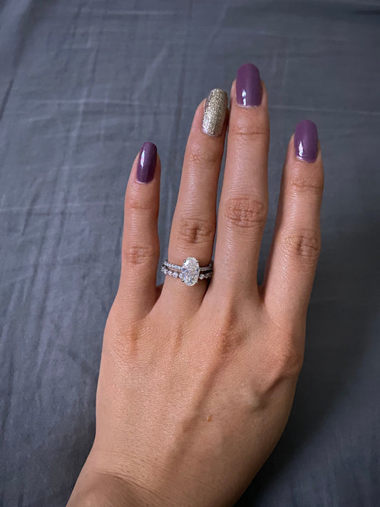 2 Ct Oval Moissanite Eternity Band