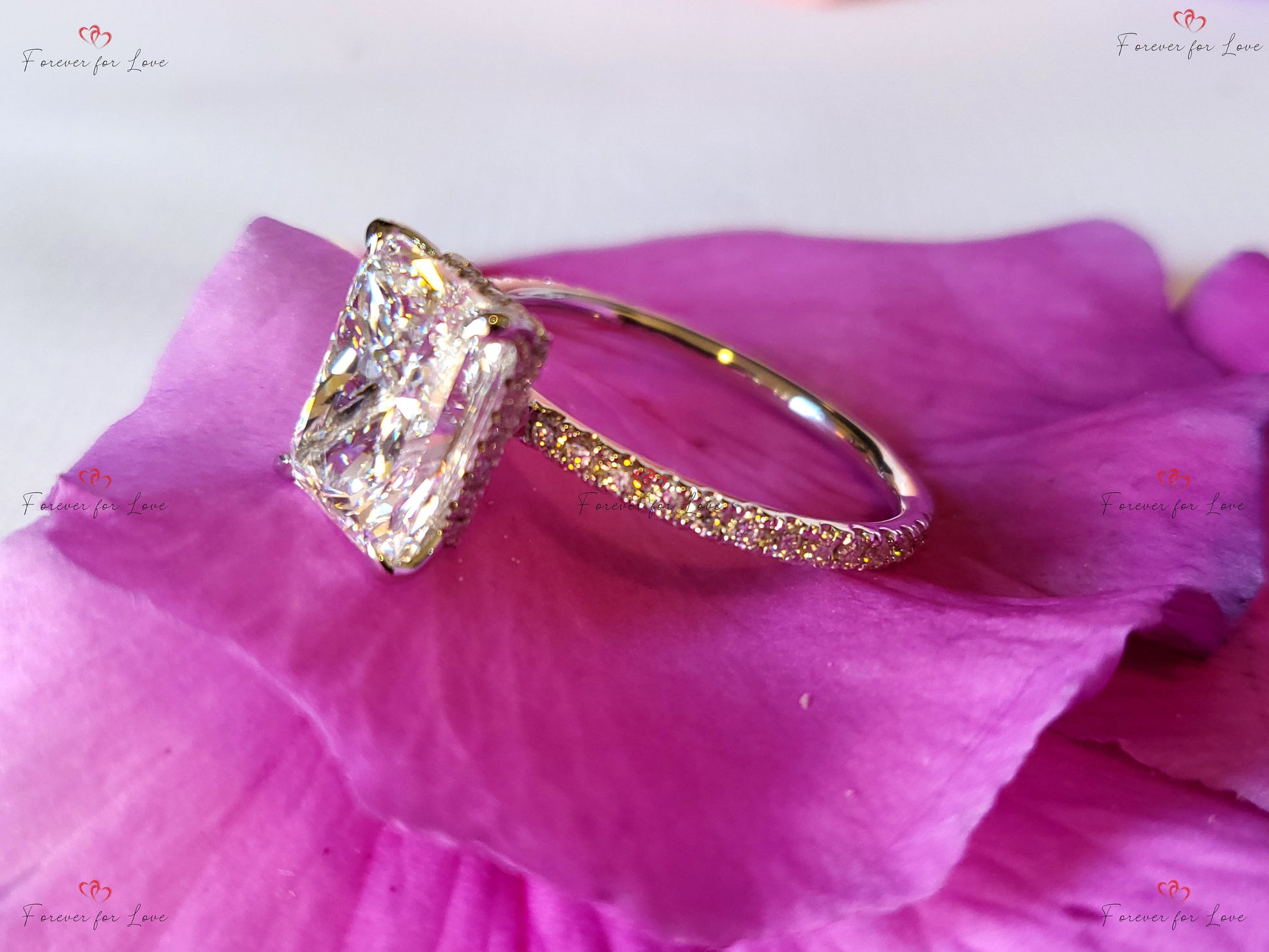 4 Ct IGI Certified Radiant Lab Diamond Engagement Ring