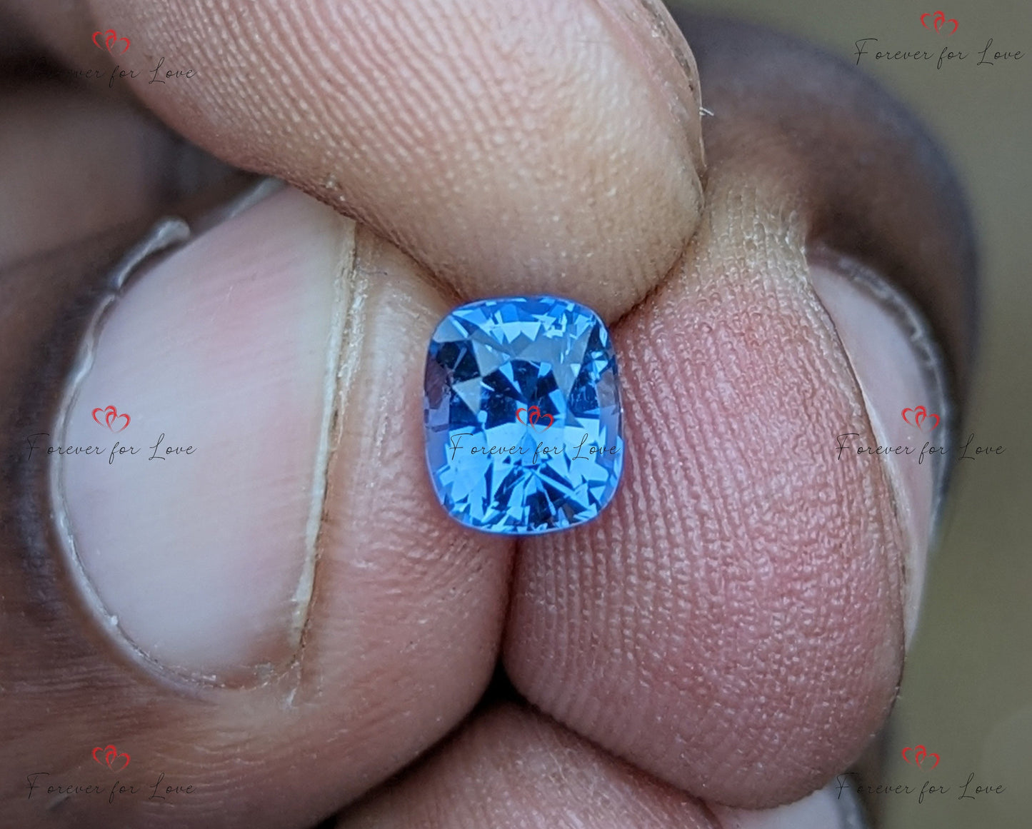 Unique 1.4Ct Earth-mined Ceylon unheated Untreated blue  sapphire, custom jewellery, hand made piece. Moissanite engagement ring in Gold or Platinum — custom handcrafted by Forever For Love
