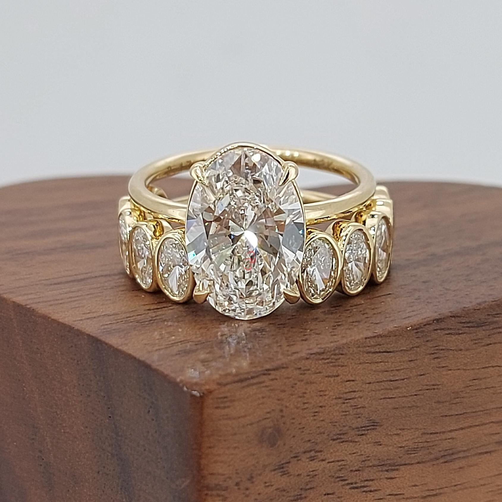 4 Ct Oval Lab Diamond Engagement Ring