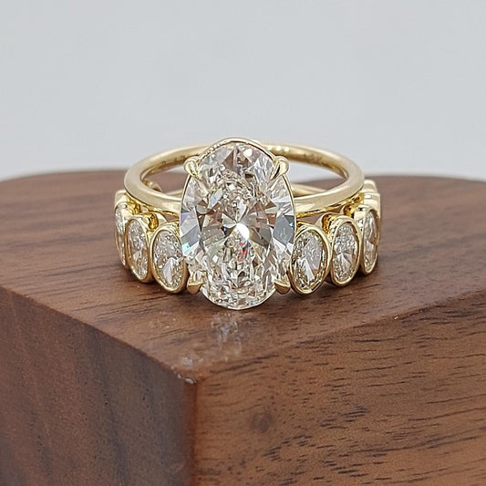4 Ct Oval Lab Diamond Engagement Ring