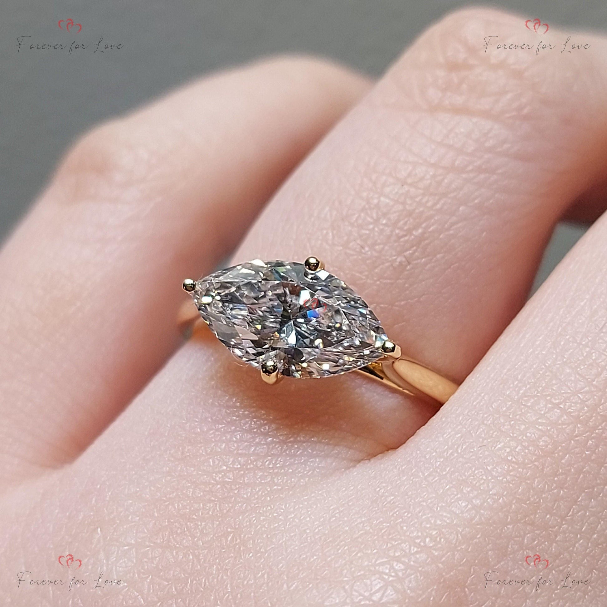 IGI Certified Marquise Lab Diamond Engagement Ring