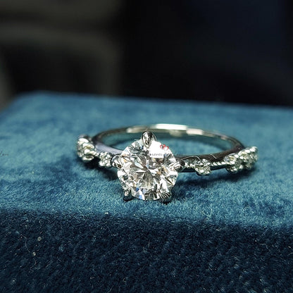 1.10 Ct IGI Certified Round Lab Diamond Three Stone Engagement Ring