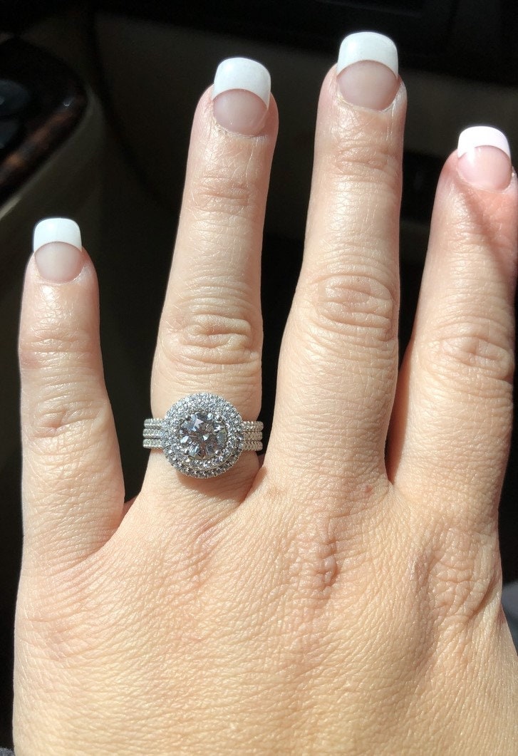 1 Ct GIA Certified Round Diamond Halo Engagement Ring