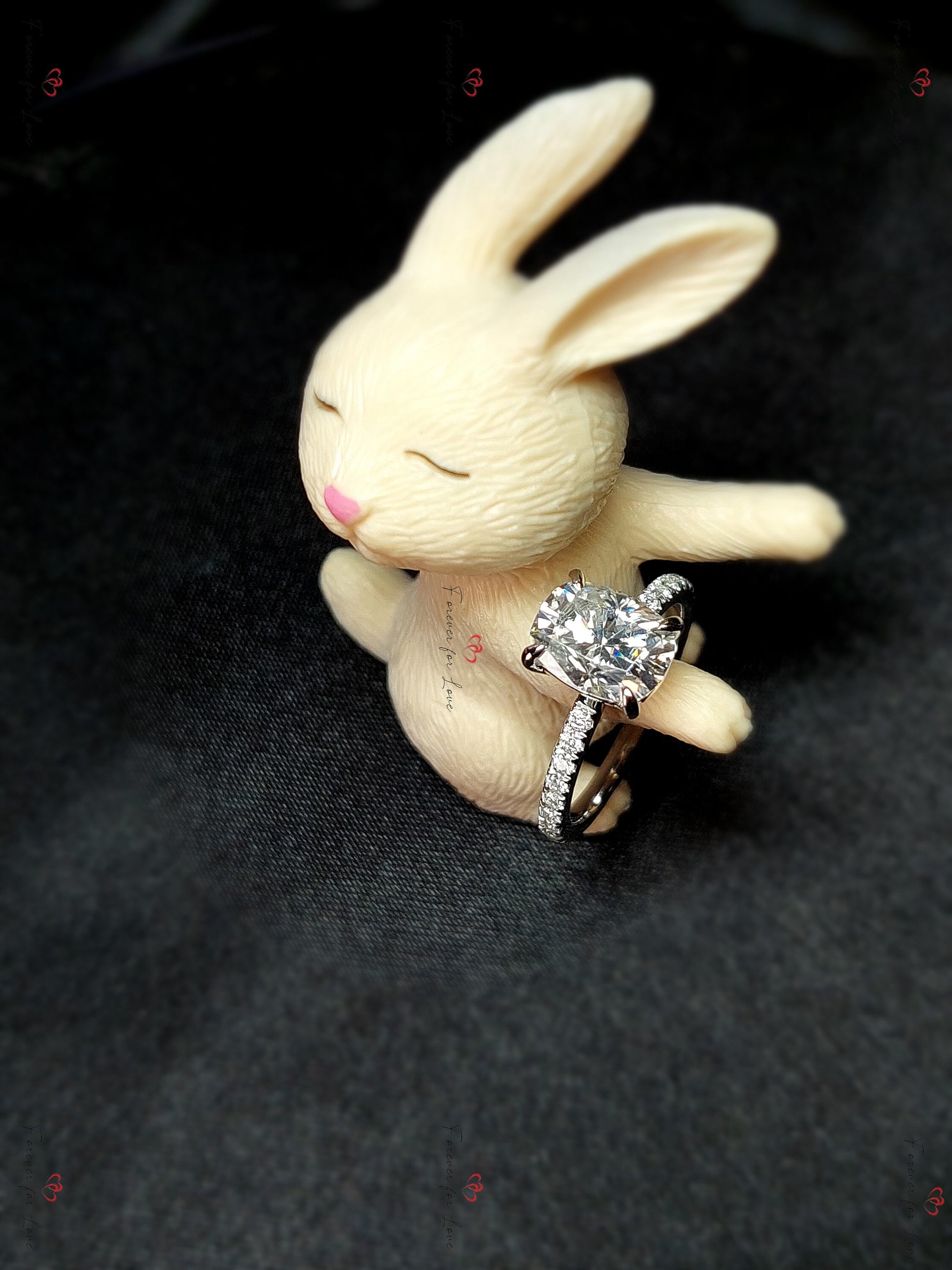3.5 Ct Cushion Moissanite Hidden Halo Engagement Ring