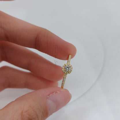 Round Natural Diamond Halo Engagement Ring