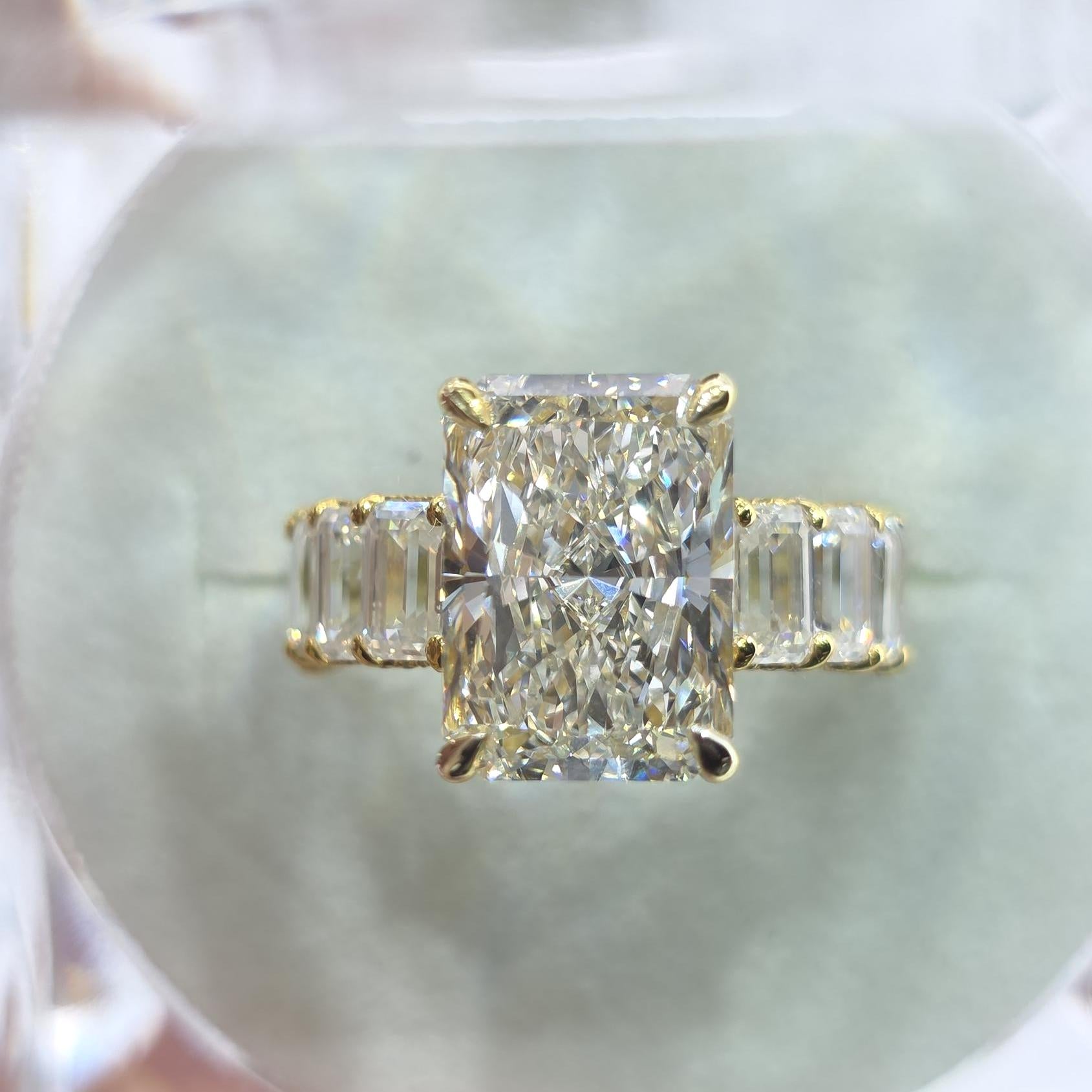 5 Ct Radiant Lab Diamond Solitaire Engagement Ring