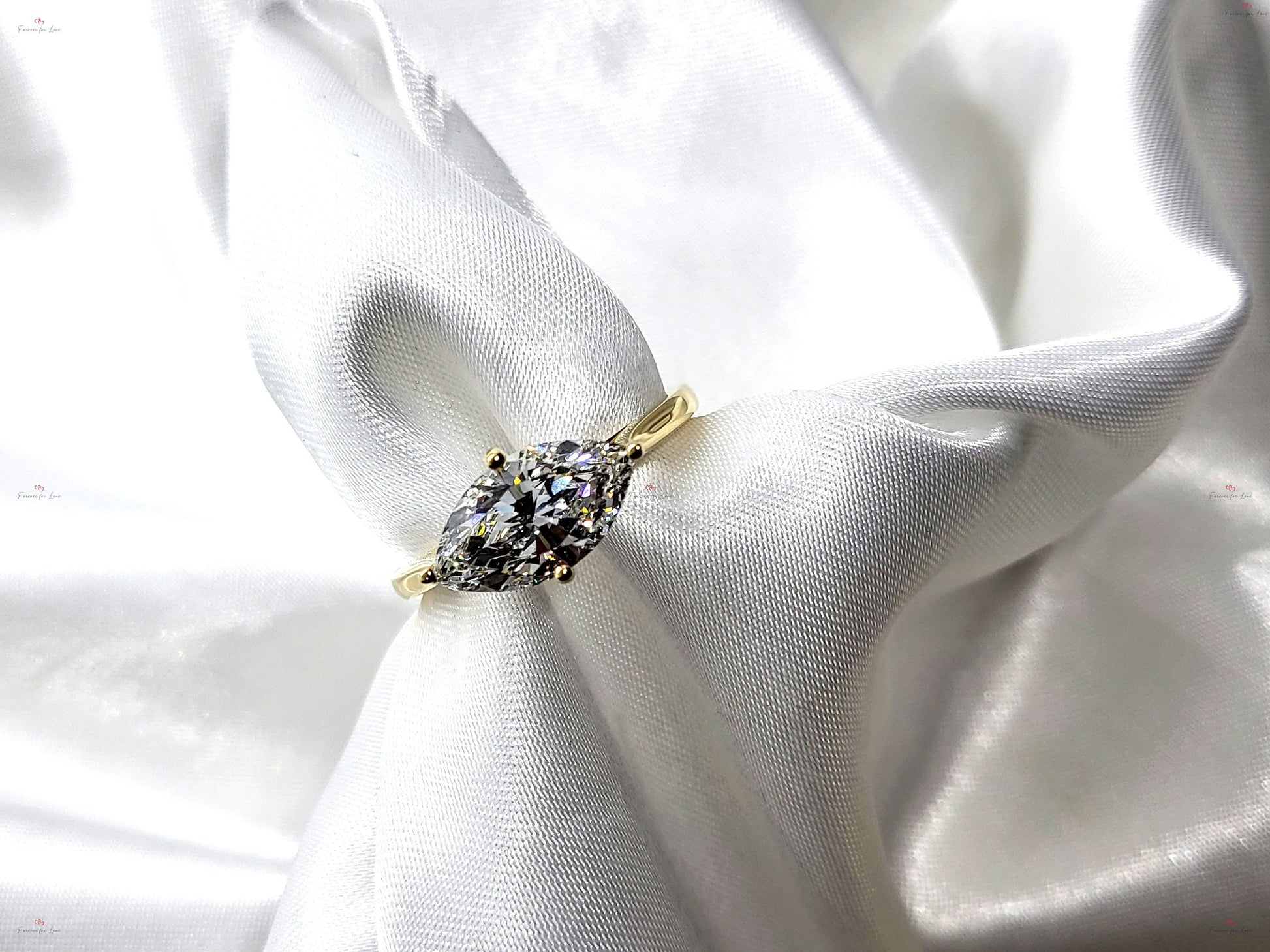 2 Ct IGI Certified Marquise Lab Diamond Solitaire Engagement Ring