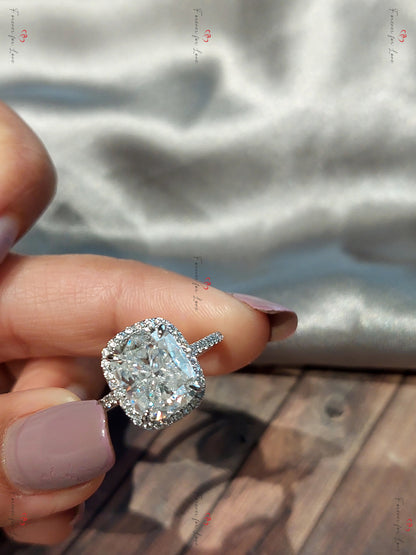 Radiant Diamond, Moissanite Solitaire Engagement Ring