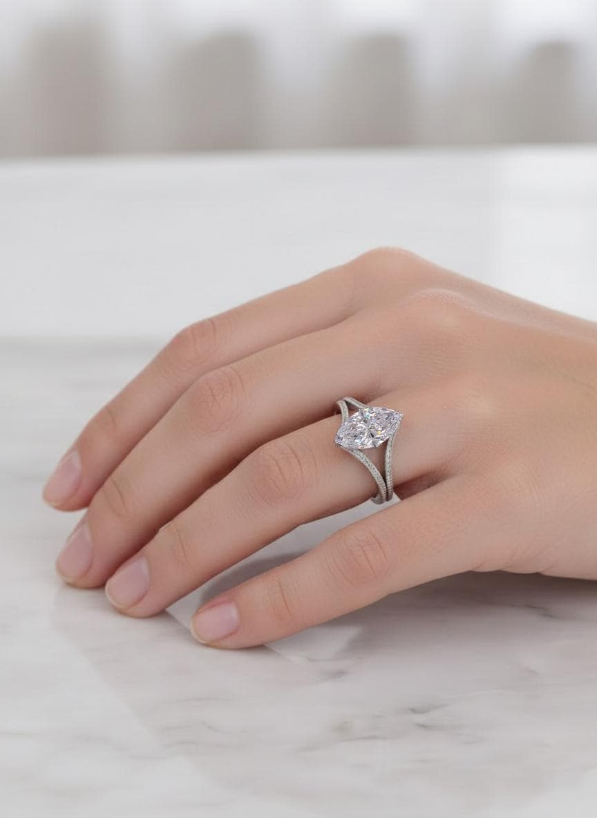 4 Ct IGI Certified Marquise Lab Diamond Band