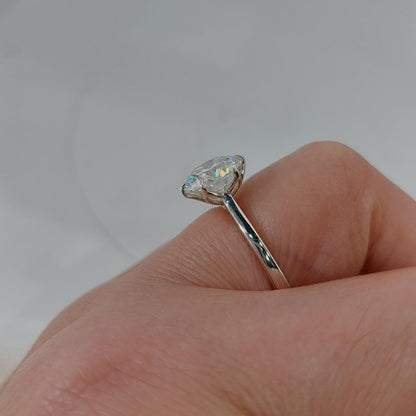 3 Ct Round Lab Diamond Solitaire Engagement Ring