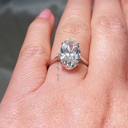 8 Ct Oval Diamond, Moissanite Engagement Ring