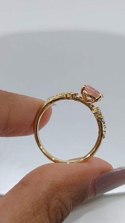 Pear Diamond, Sapphire Engagement Ring