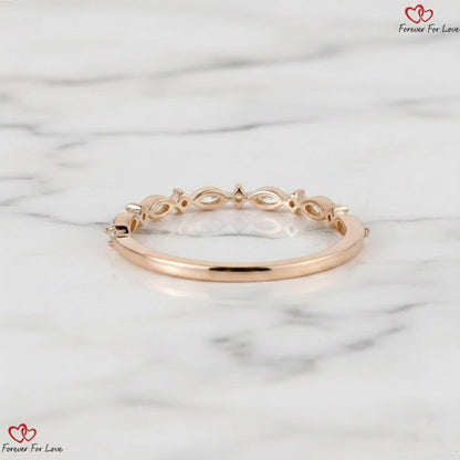 Marquise Lab Diamond Half Eternity Band