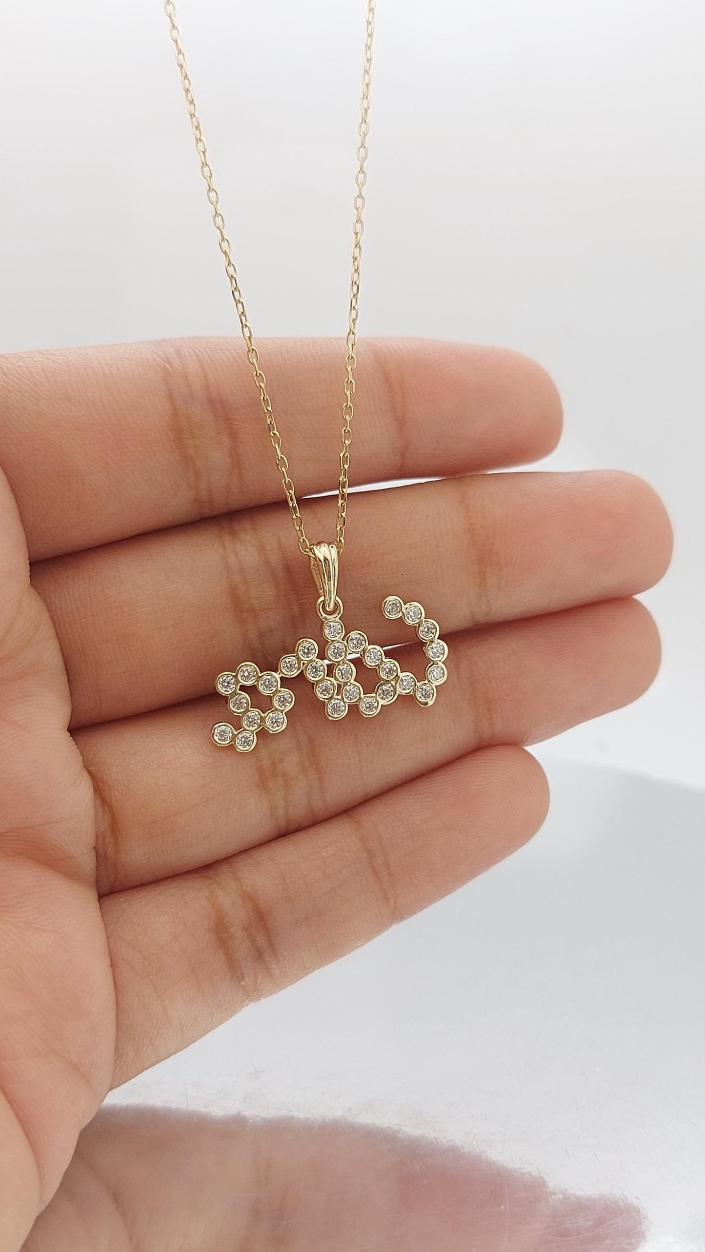 14K Massivgold Halskette, Labor-Diamant mit Lünettenfassung, Gold, Silber, Roségold, Personalisiertes Geschenk für sie Moissanite engagement ring in Gold or Platinum — custom handcrafted by Forever For Love