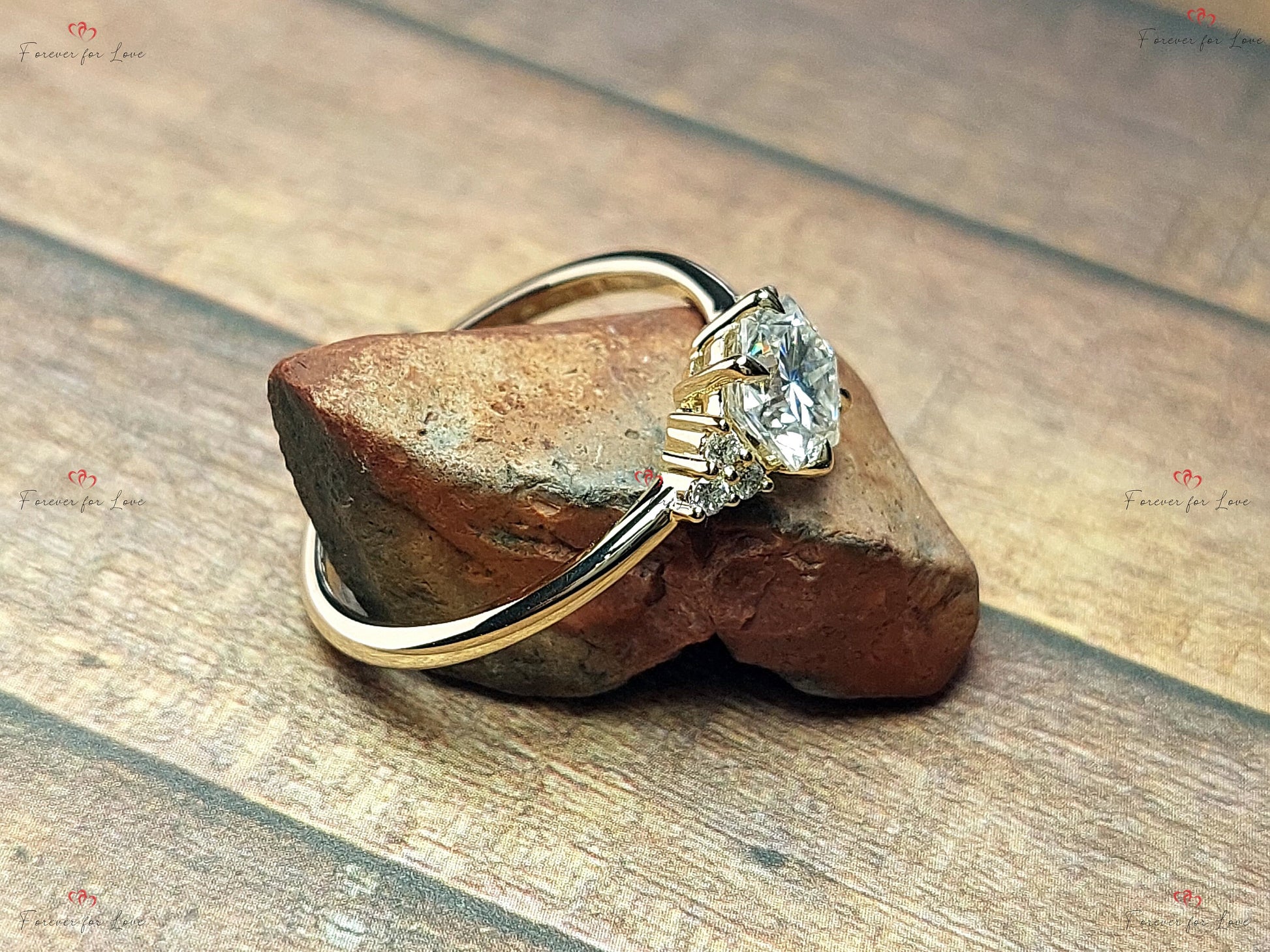 Hexagon Moissanite Engagement Ring