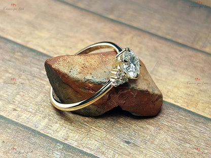 Hexagon Moissanite Engagement Ring