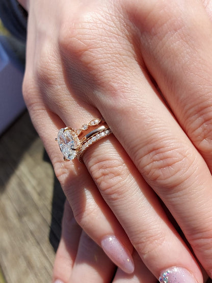 3 Ct Oval Moissanite Eternity Band