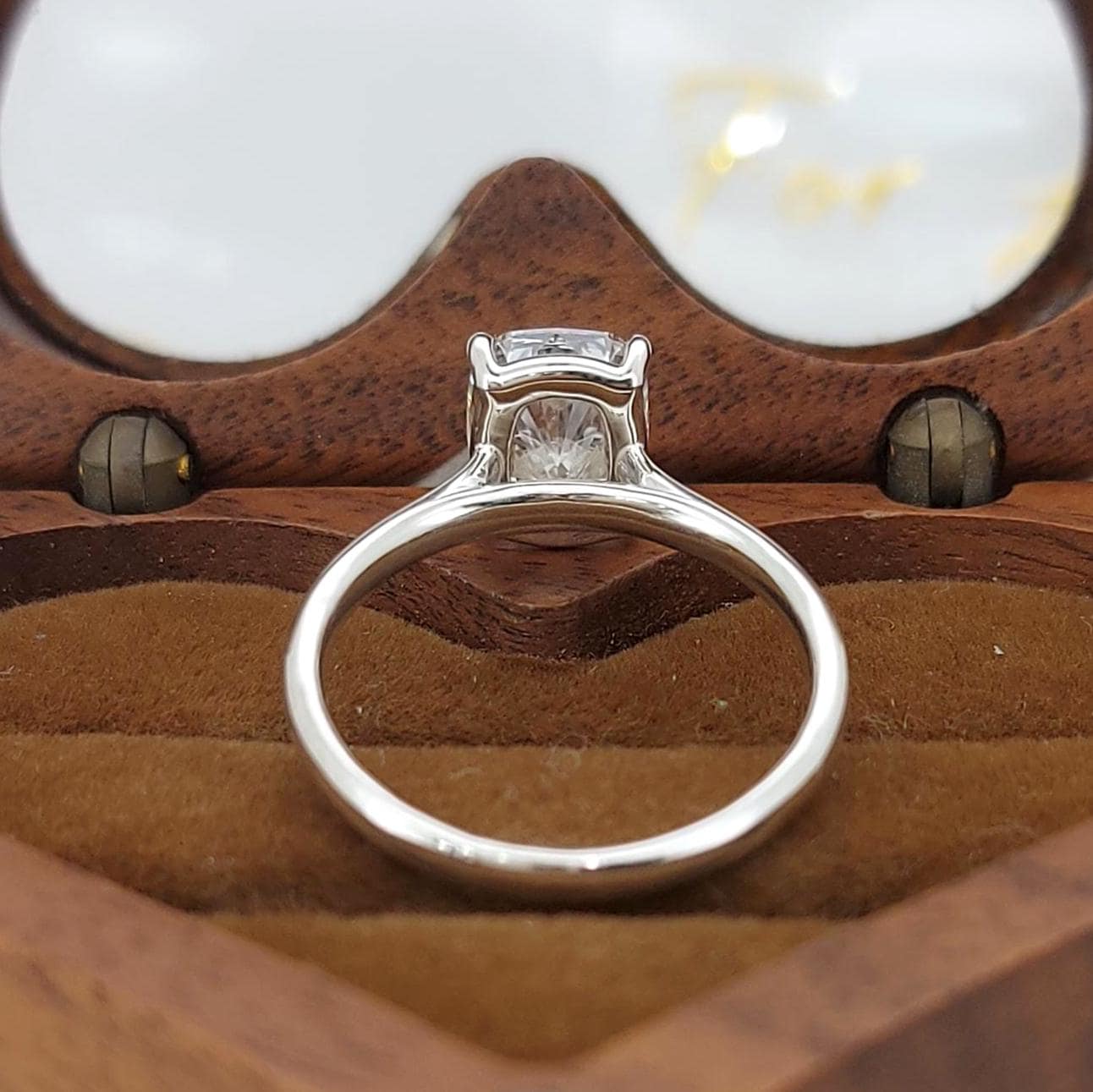 IGI Certified Cushion Lab Diamond Solitaire Engagement Ring