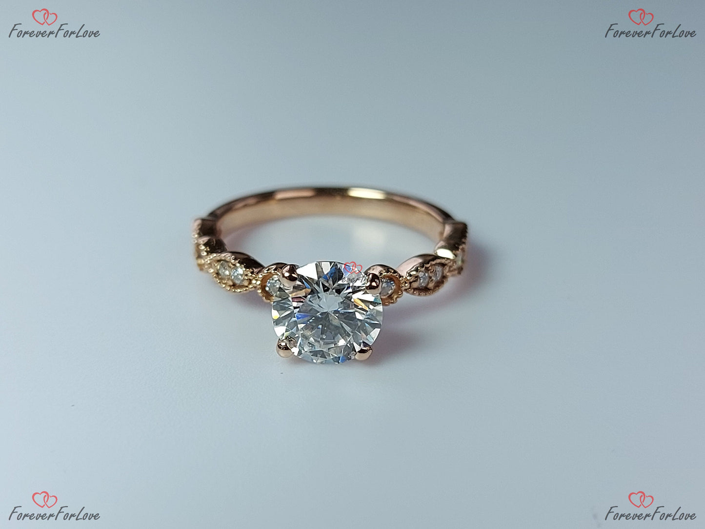 1 Karat IGI-zertifizierter Marquise-Art-déco-Ring mit Labor-Diamant Marquise cut Moissanite engagement ring in 935 Argentium Silber — custom handcrafted by Forever For Love