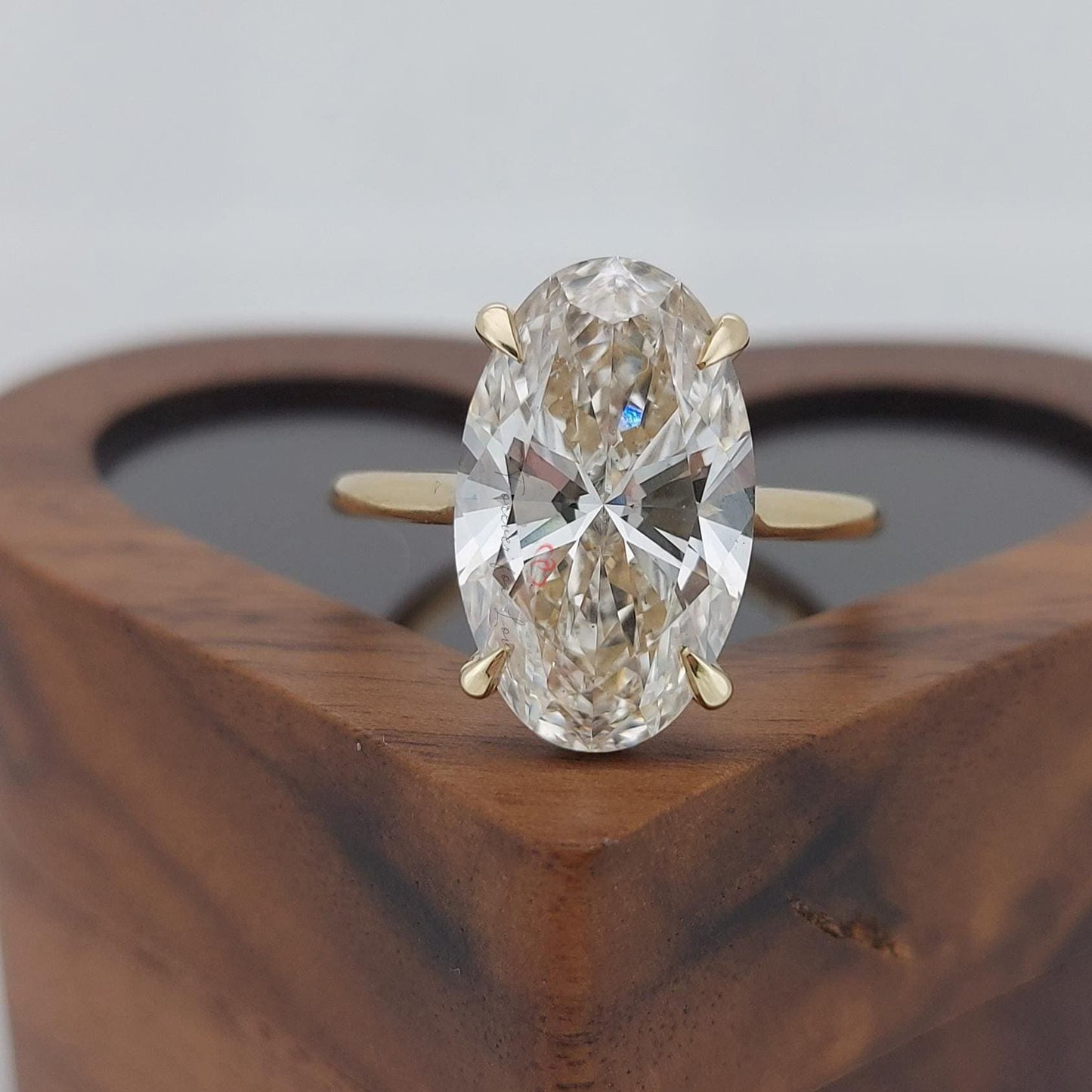 6 Ct Oval Lab Diamond with Carat Options Engagement Ring Oval cut 1Ct Moissanite Brilliant Cut engagement ring in 935 Argentium Silver — custom handcrafted by Forever For Love