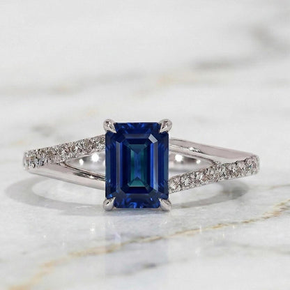 1 Ct Emerald Sapphire, Emerald Engagement Ring