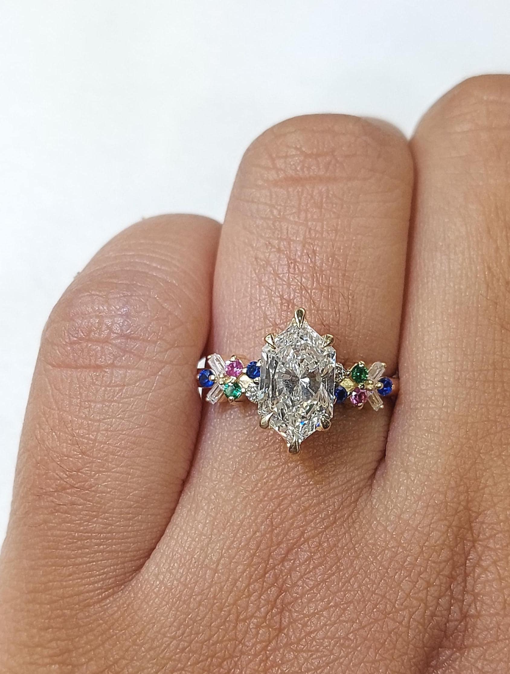 Marquise Lab Diamond Engagement Ring