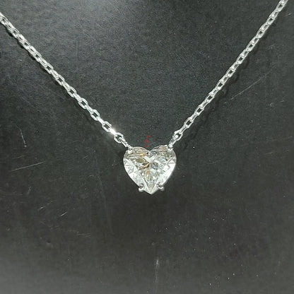 1 Karat zertifizierte Herz Diamant Halskette, 14k Gelbgold, zarte minimalistische Herz-Anhänger, Diamant Damenhalskette, besonderes Geschenk für sie.