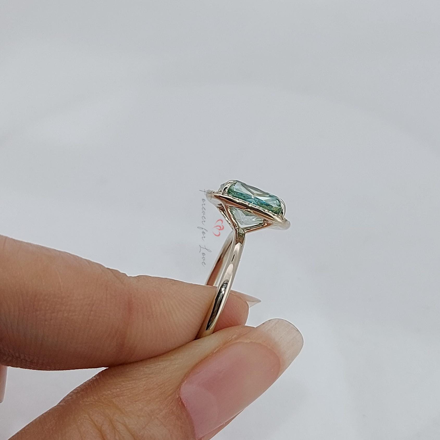 3 Ct Cushion Gemstone Solitaire Engagement Ring