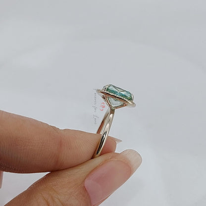 3 Ct Cushion Gemstone Solitaire Engagement Ring