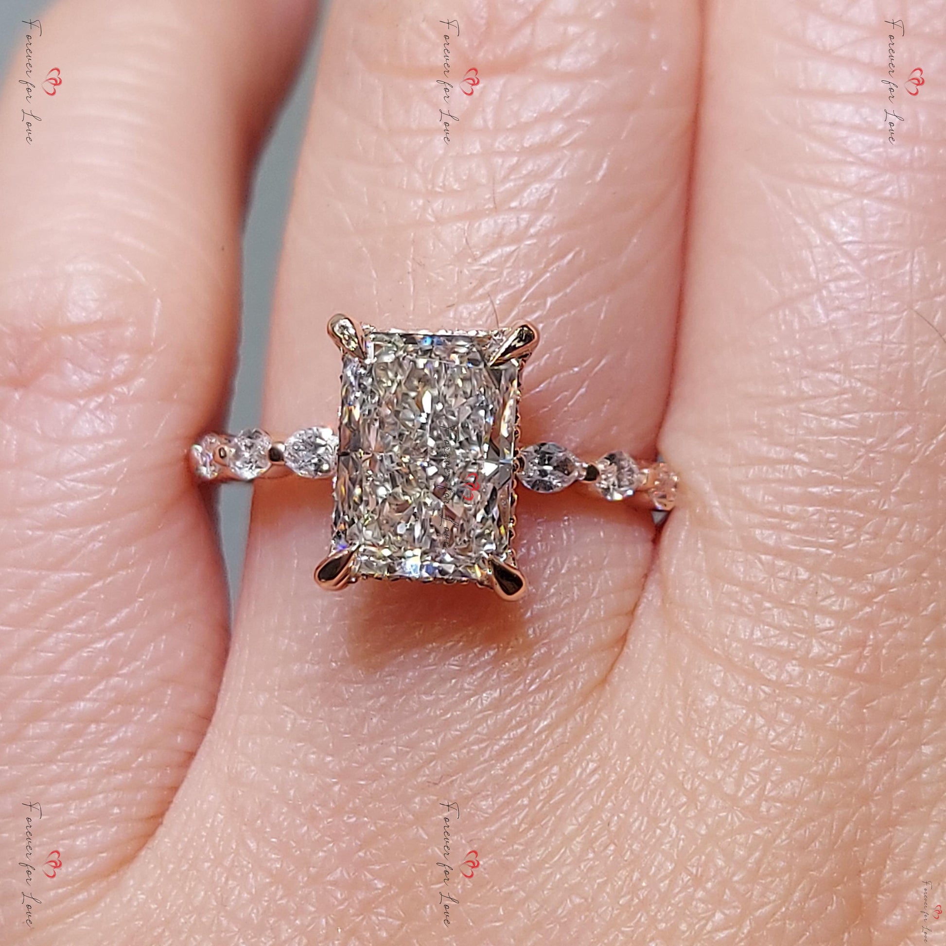 2.5 Ct IGI Certified Radiant Lab Diamond Engagement Ring
