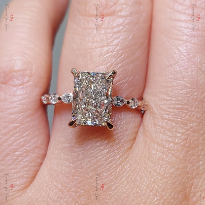 2.5 Ct IGI Certified Radiant Lab Diamond Engagement Ring