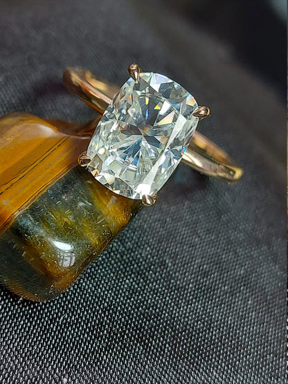 Cushion Moissanite Solitaire Engagement Ring