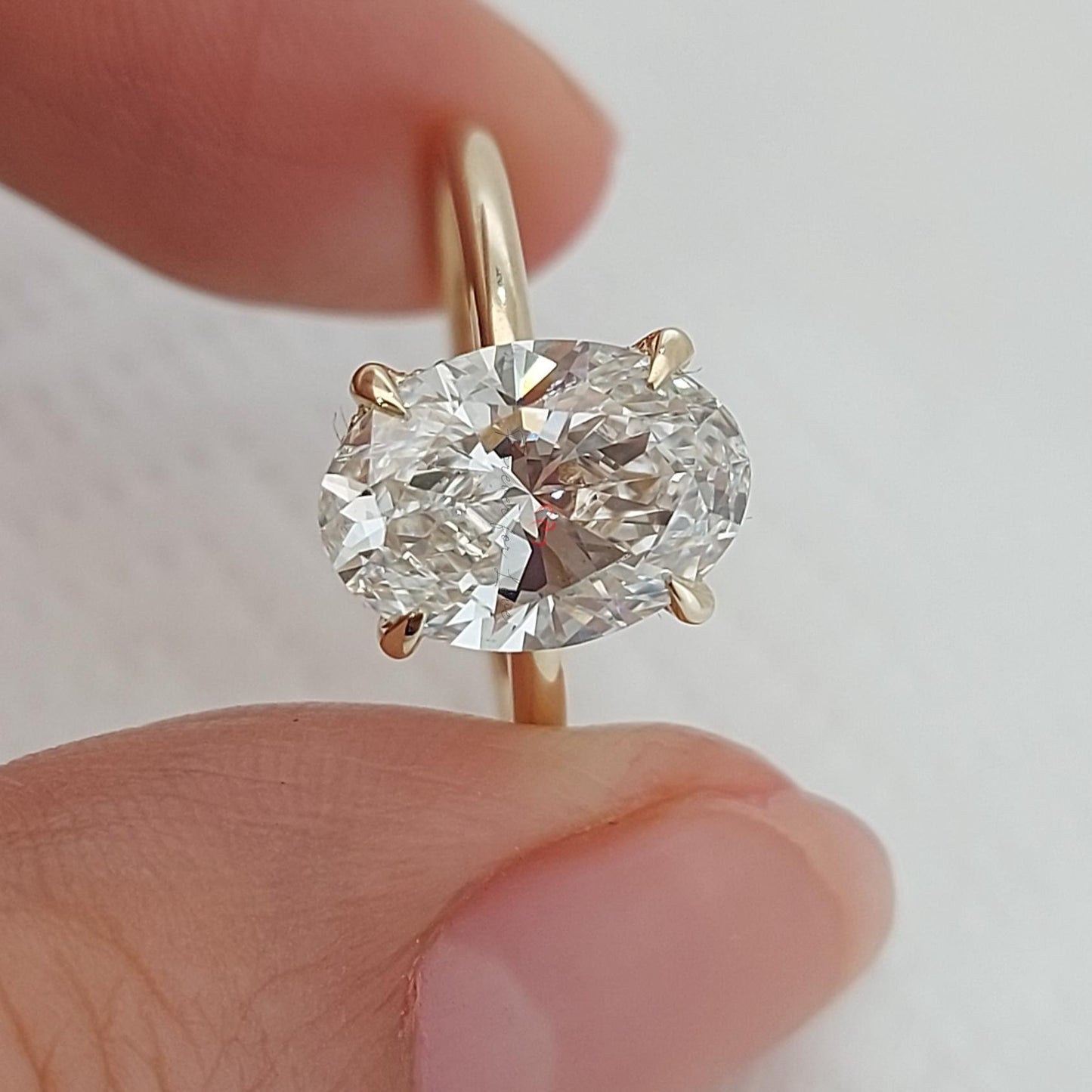 2.5 Ct E VVS2 Oval Lab Diamond Solitaire Ring Oval cut 1Ct Moissanite Brilliant Cut engagement ring in 935 Argentium Silver — custom handcrafted by Forever For Love