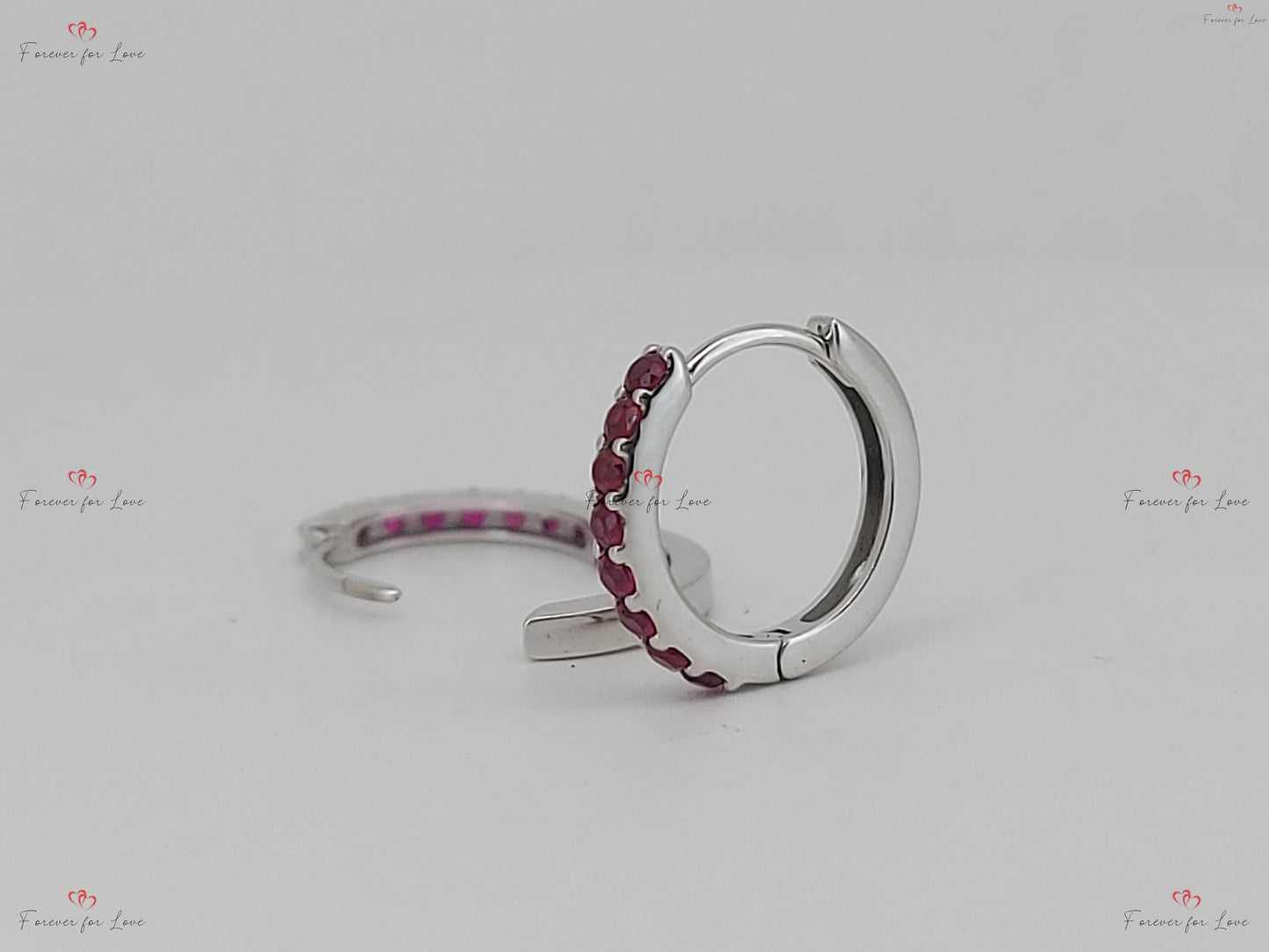 Natural Ruby Earrings / Huggie Earrings / 14k Gold 10MM Ruby Huggie Hoop Earrings / July Birthstone / Last Minute Gift Idea, Gift for Mom Sapphire engagement ring in Gold or Platinum — custom handcrafted by Forever For Love