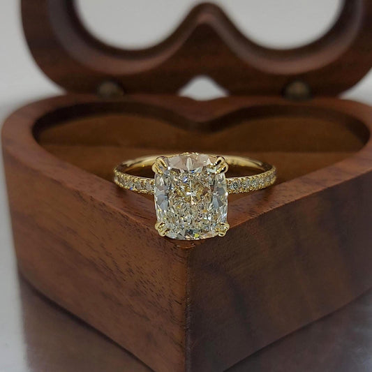 3 Ct IGI Certified Cushion Lab Diamond Engagement Ring