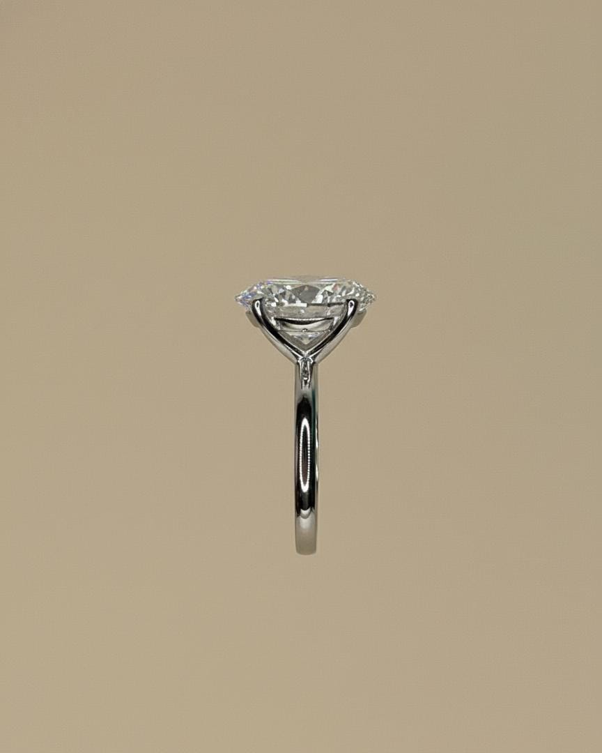 4 Ct IGI Certified Oval Lab Diamond Solitaire Engagement Ring