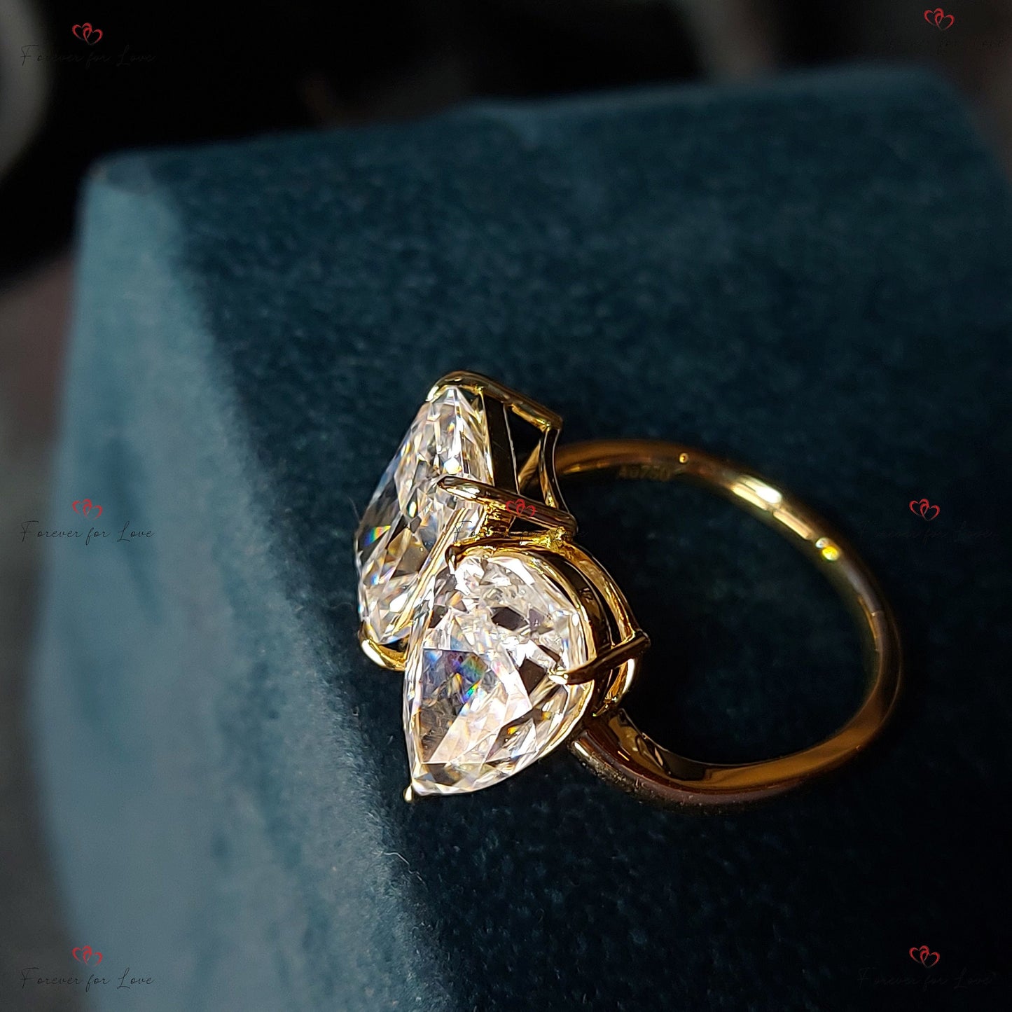 Radiant Moissanite Solitaire Engagement Ring Radiant cut Moissanite engagement ring in Gold or Platinum — custom handcrafted by Forever For Love