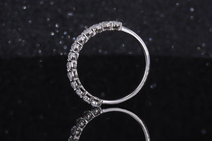 Oval Moissanite Half Eternity Band